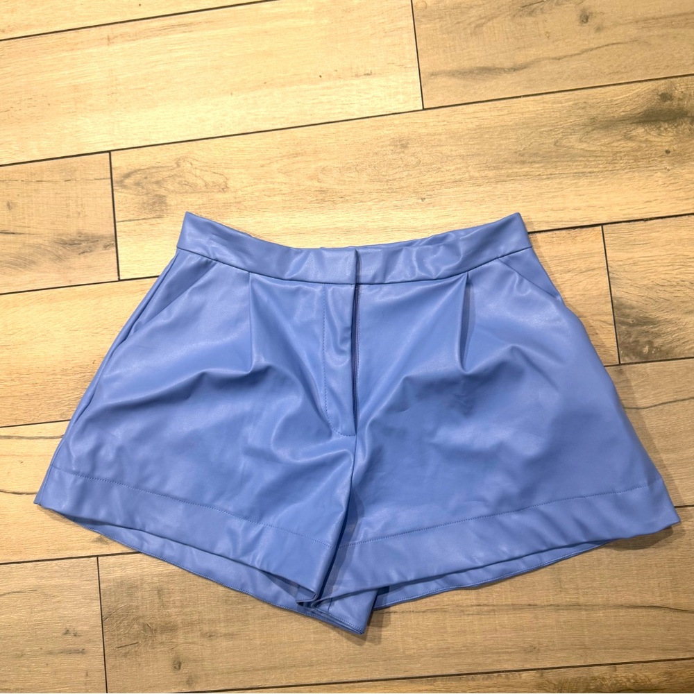 ASOS blue leather shorts size 8 worn 1x